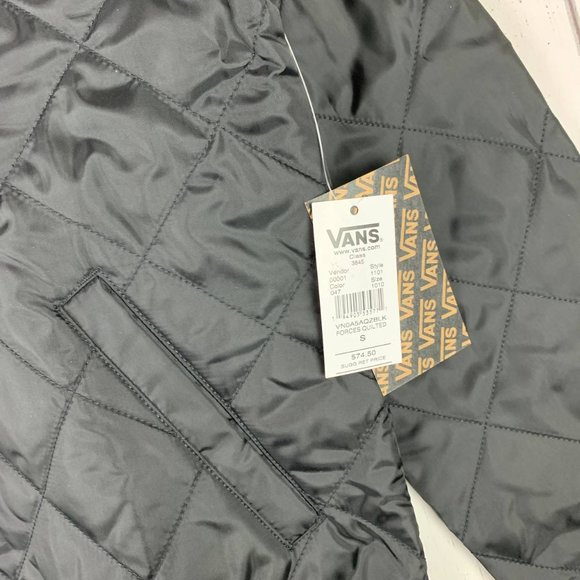 Vans Small Black Quilted Long Sleeve Jacket New Women - Picture 4 of 8